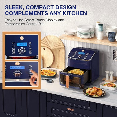 JOY KITCHEN 6Qt Air Fryer, Kitchen Digital Air Fryer with Viewing Window, 6 Cooking Settings, Shake Alert, Auto Shut Off, Non-Stick Fry Basket JOY KITCHEN 6Qt Air Fryer, Kitchen Digital Air Fryer with Viewing Window, 6 Cooking Settings, Shake Alert, Auto Shut Off, Non-Stick Fry Basket